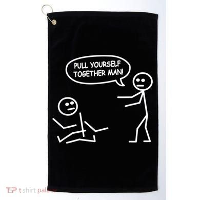 Funny Stick Figure Joke Pull Yourself Together Man Golf Towel