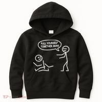Funny Stick Figure Joke Pull Yourself Together Man Kids Hoodie thumb 0