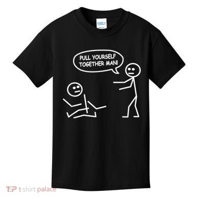Funny Stick Figure Joke Pull Yourself Together Man Kids T-Shirt