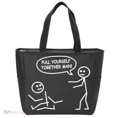 Funny Stick Figure Joke Pull Yourself Together Man Tote Bag