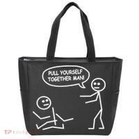 Funny Stick Figure Joke Pull Yourself Together Man Tote Bag thumb 0