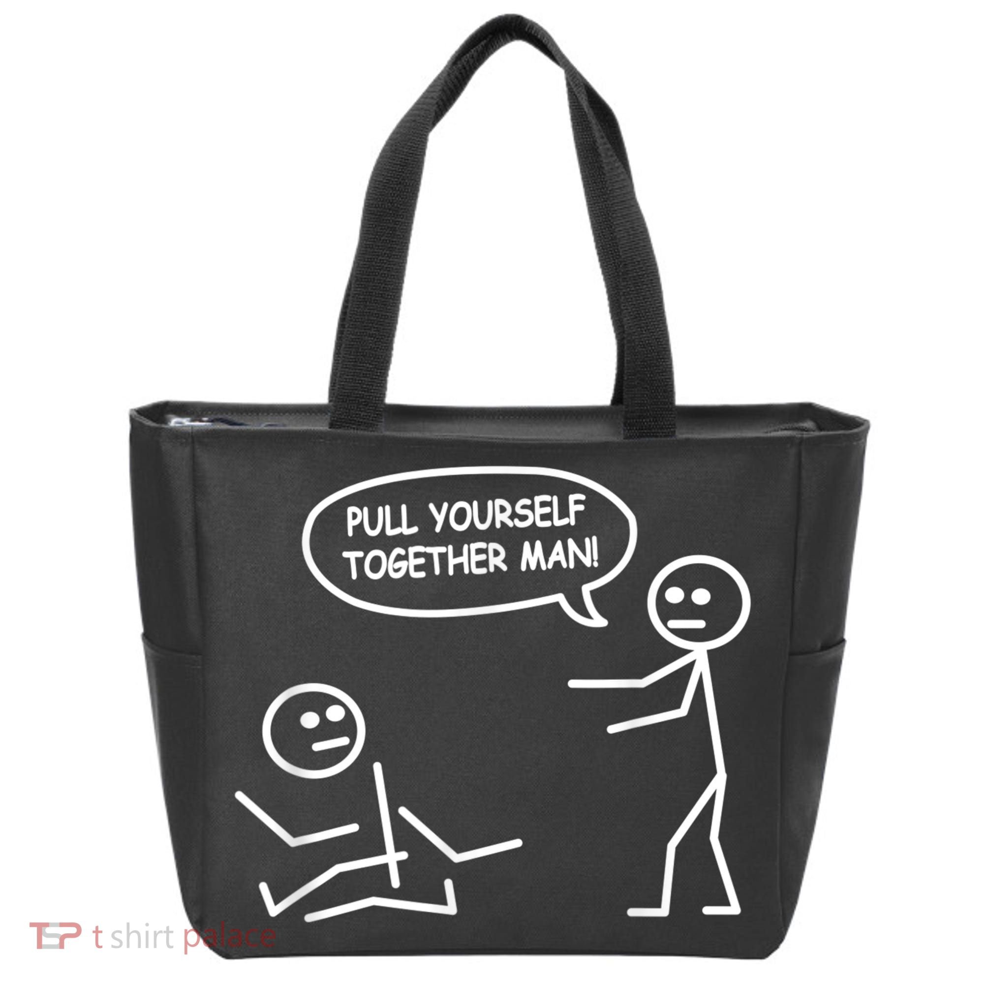 Funny Stick Figure Joke Pull Yourself Together Man Tote Bag