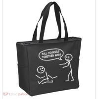 Funny Stick Figure Joke Pull Yourself Together Man Tote Bag thumb 2