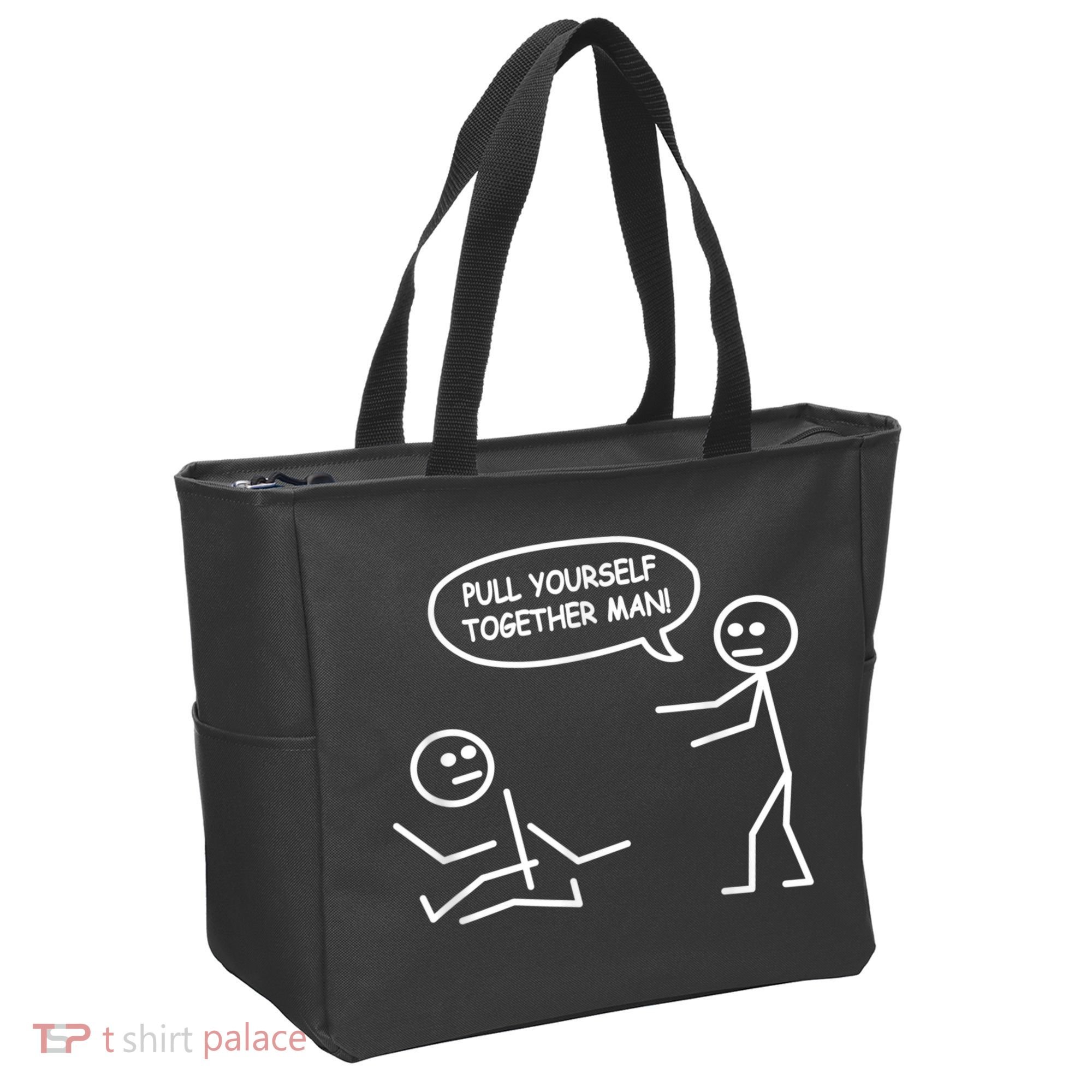 Funny Stick Figure Joke Pull Yourself Together Man Tote Bag