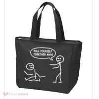 Funny Stick Figure Joke Pull Yourself Together Man Tote Bag thumb 3