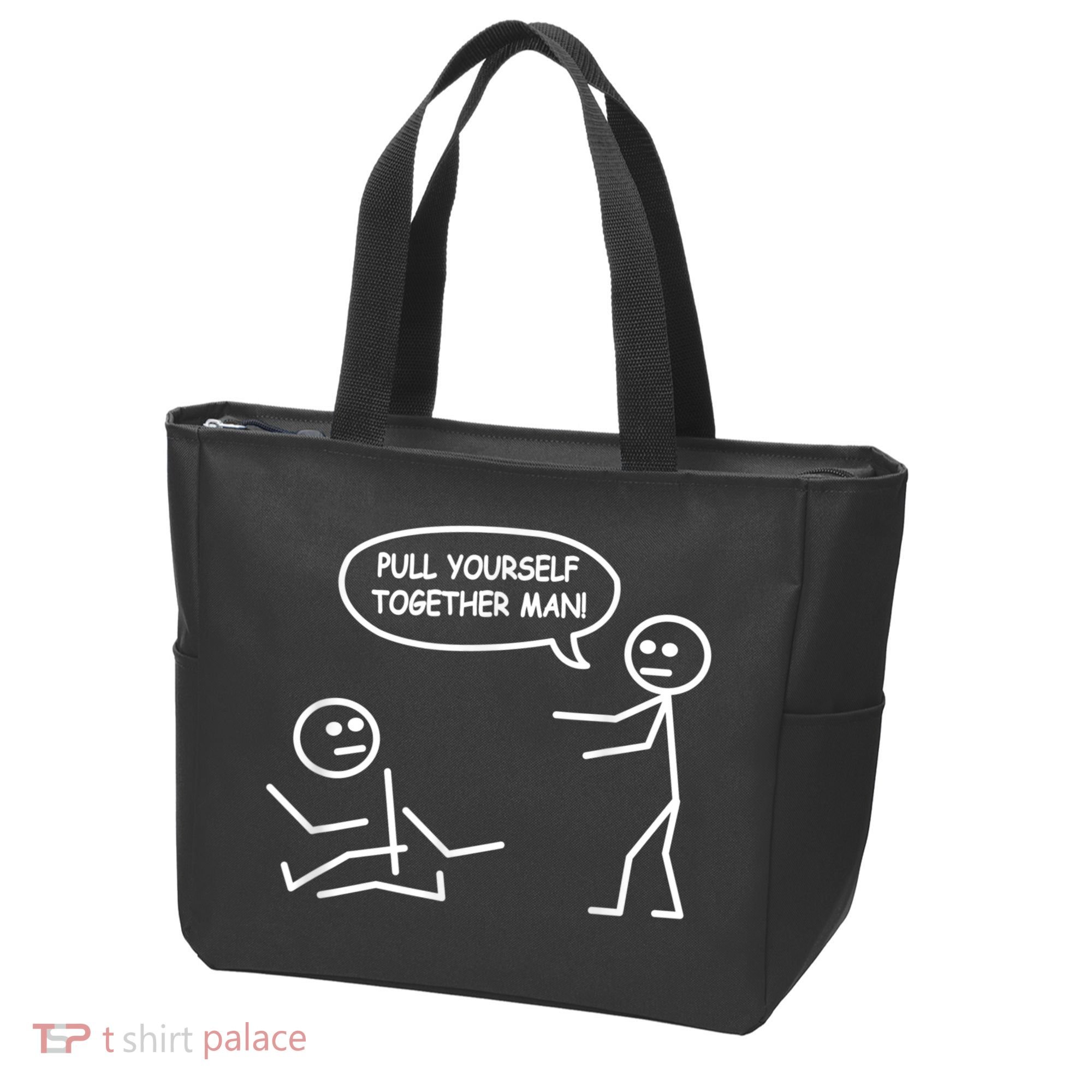 Funny Stick Figure Joke Pull Yourself Together Man Tote Bag