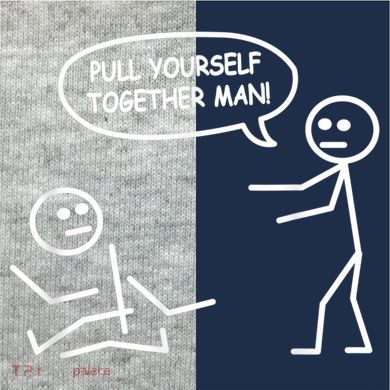 Funny Stick Figure Joke Pull Yourself Together Man Kids Colorblock Raglan Jersey