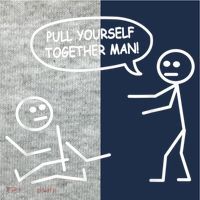 Funny Stick Figure Joke Pull Yourself Together Man Kids Colorblock Raglan Jersey thumb 2