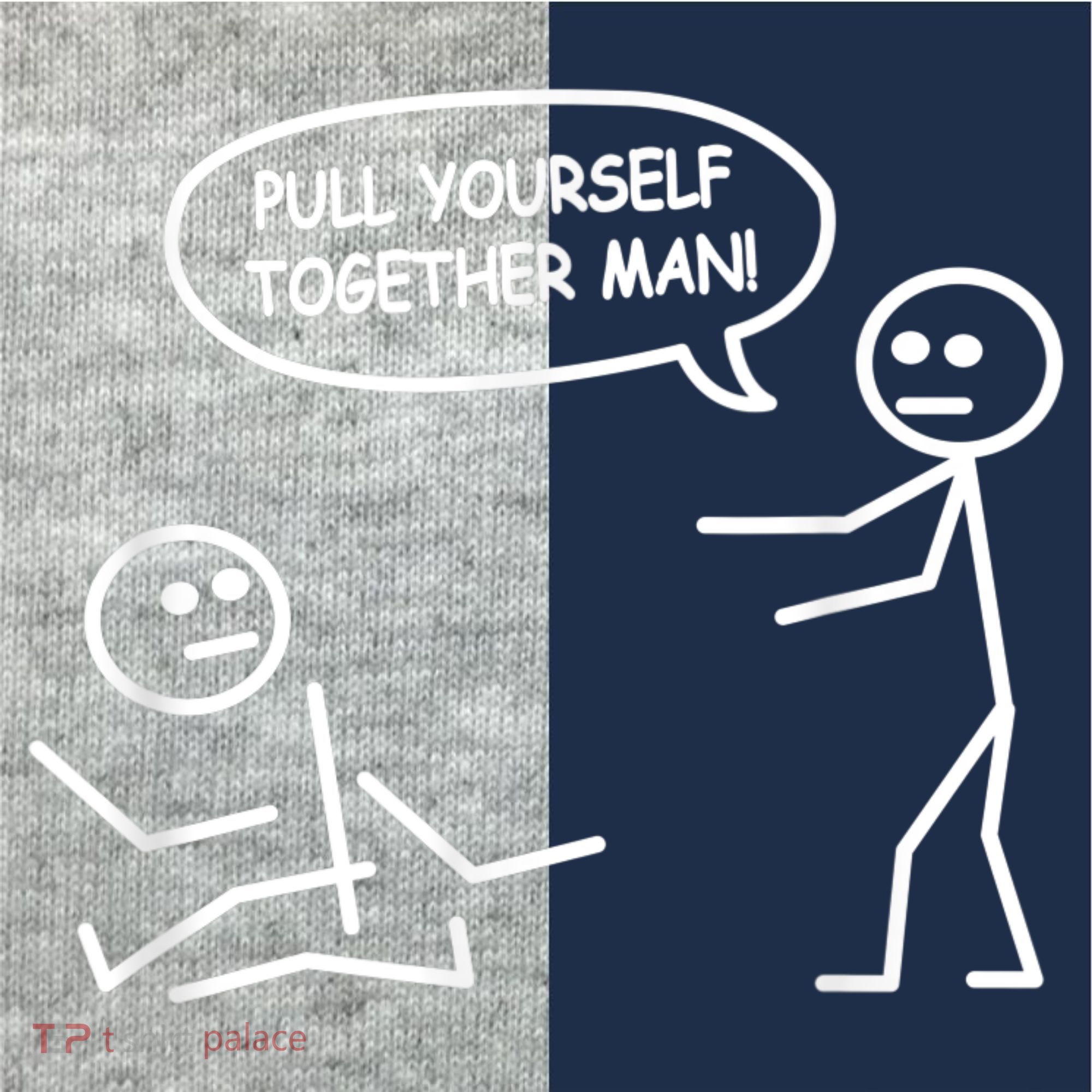 Funny Stick Figure Joke Pull Yourself Together Man Kids Colorblock Raglan Jersey