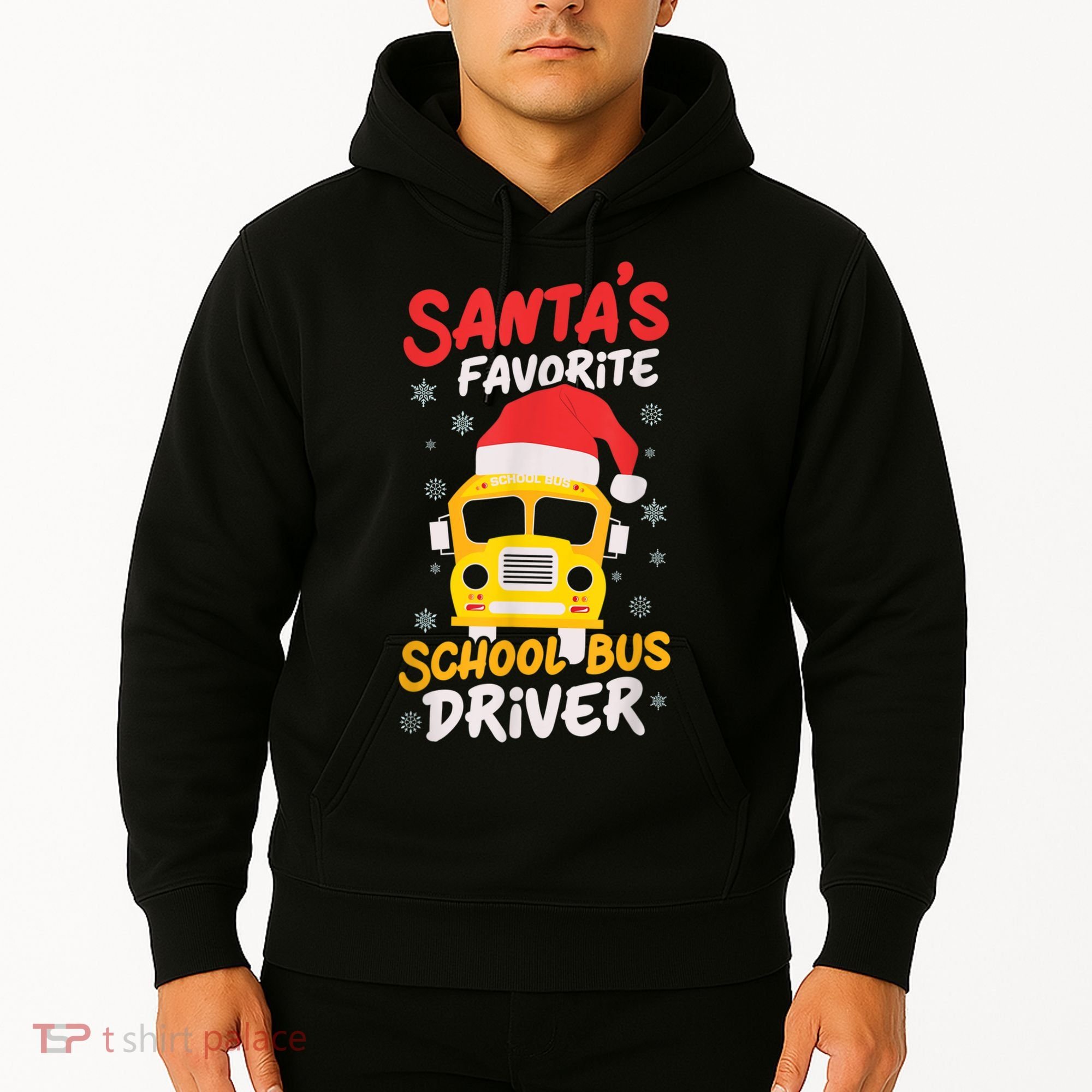 Funny Santas Favorite School Bus Driver Christmas Hoodie