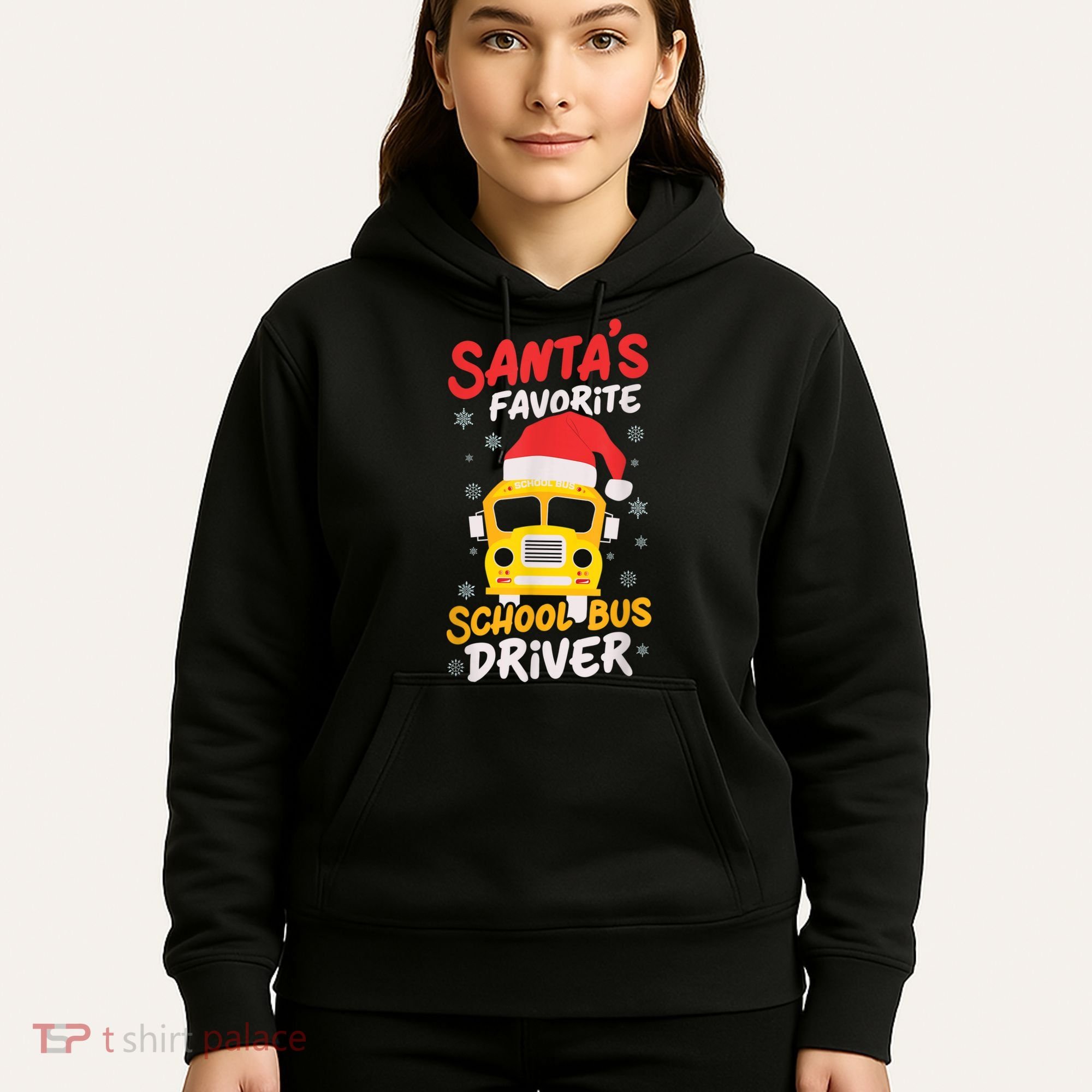 Funny Santas Favorite School Bus Driver Christmas Hoodie