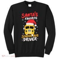 Funny Santas Favorite School Bus Driver Christmas Sweatshirt thumb 0
