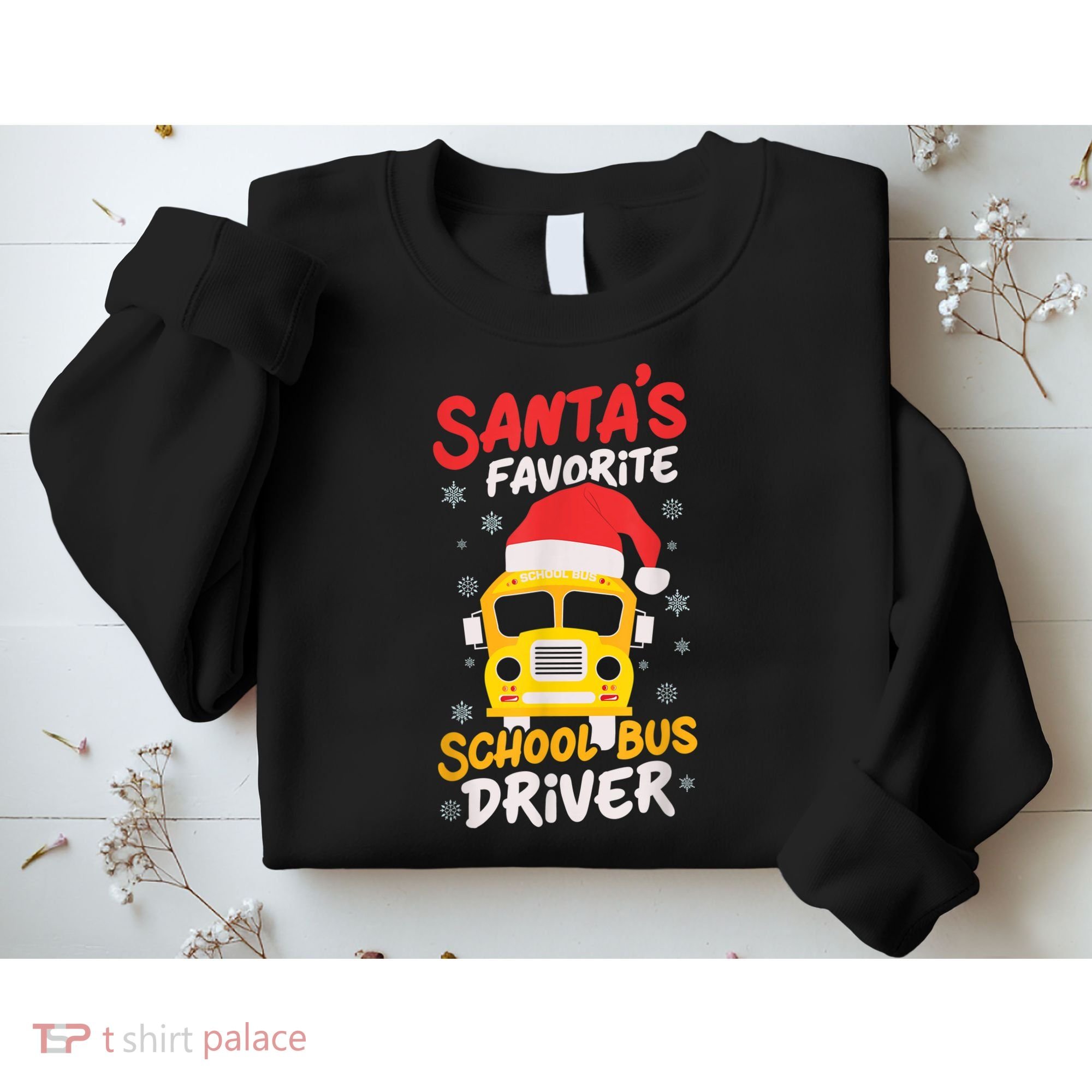 Funny Santas Favorite School Bus Driver Christmas Sweatshirt