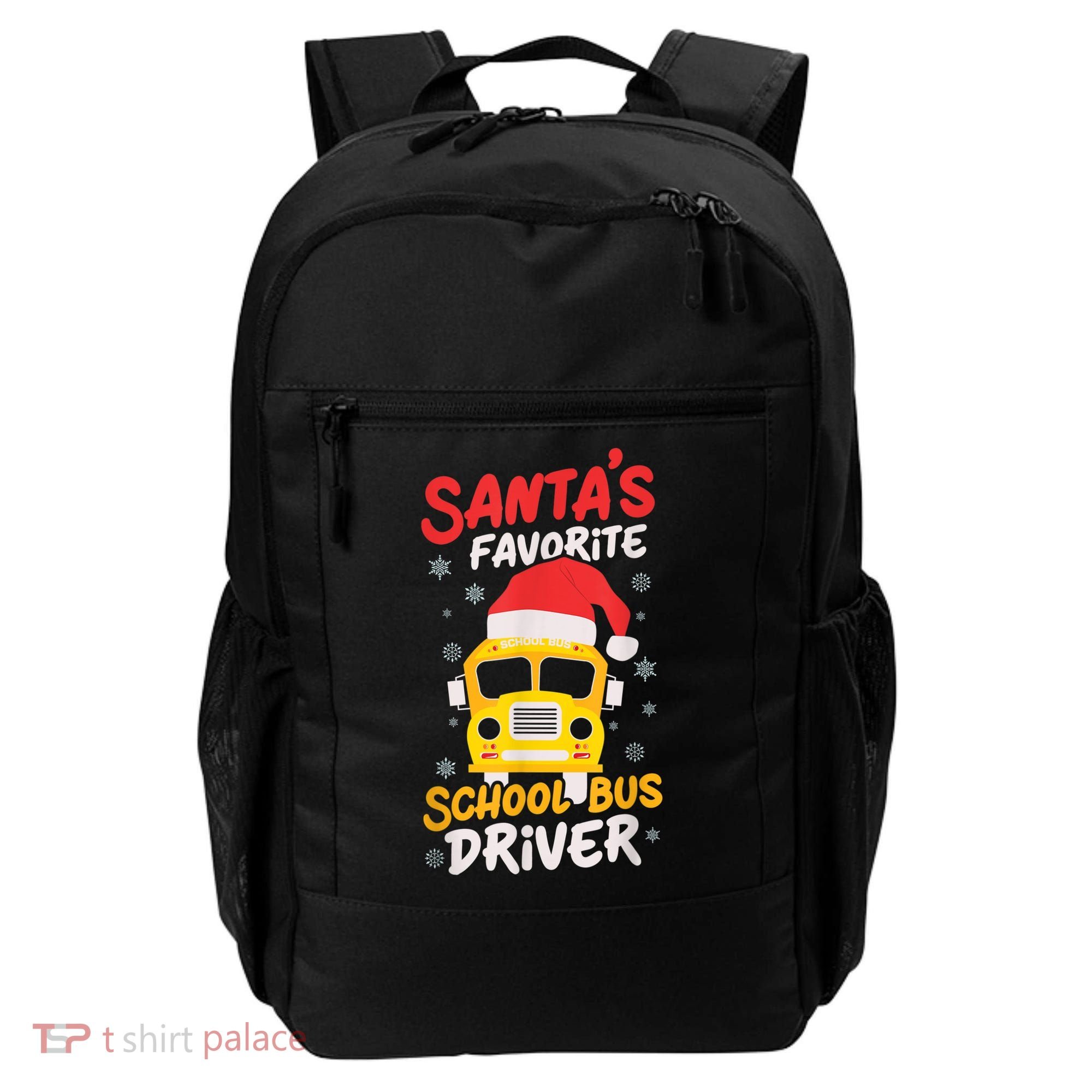 Funny Santas Favorite School Bus Driver Christmas Backpack