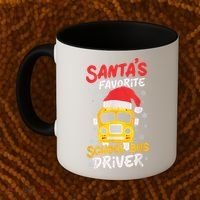 Funny Santas Favorite School Bus Driver Christmas Coffee Mug thumb 2