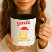 Funny Santas Favorite School Bus Driver Christmas Coffee Mug thumb 3