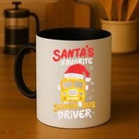 Funny Santas Favorite School Bus Driver Christmas Coffee Mug thumb 4