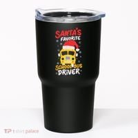 Funny Santas Favorite School Bus Driver Christmas Tumbler thumb 0