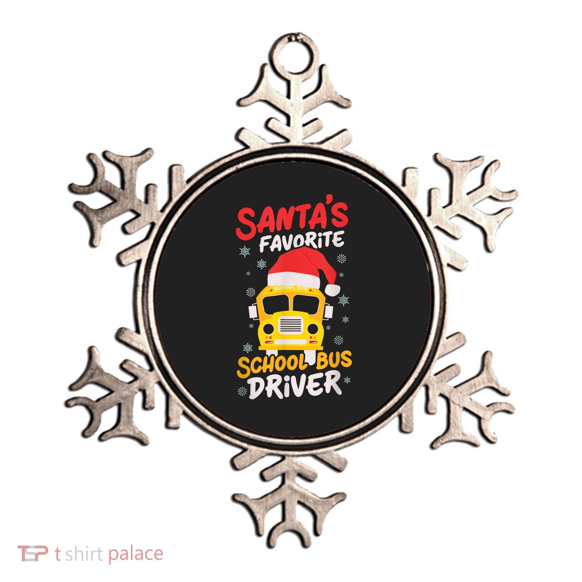 Funny Santas Favorite School Bus Driver Christmas Ornament