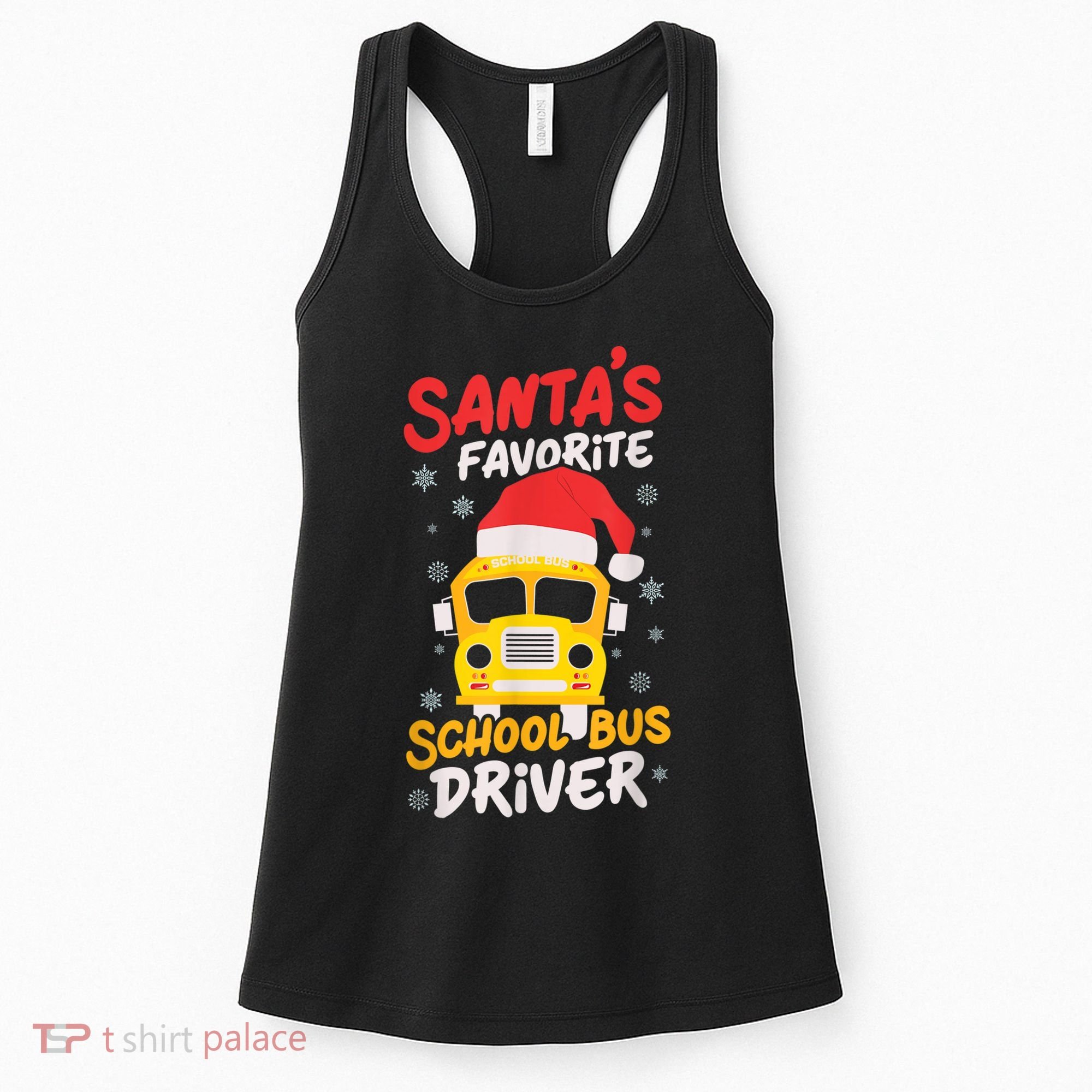 Funny Santas Favorite School Bus Driver Christmas Women's Tank Top