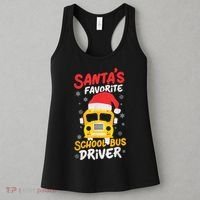 Funny Santas Favorite School Bus Driver Christmas Women's Tank Top thumb 3