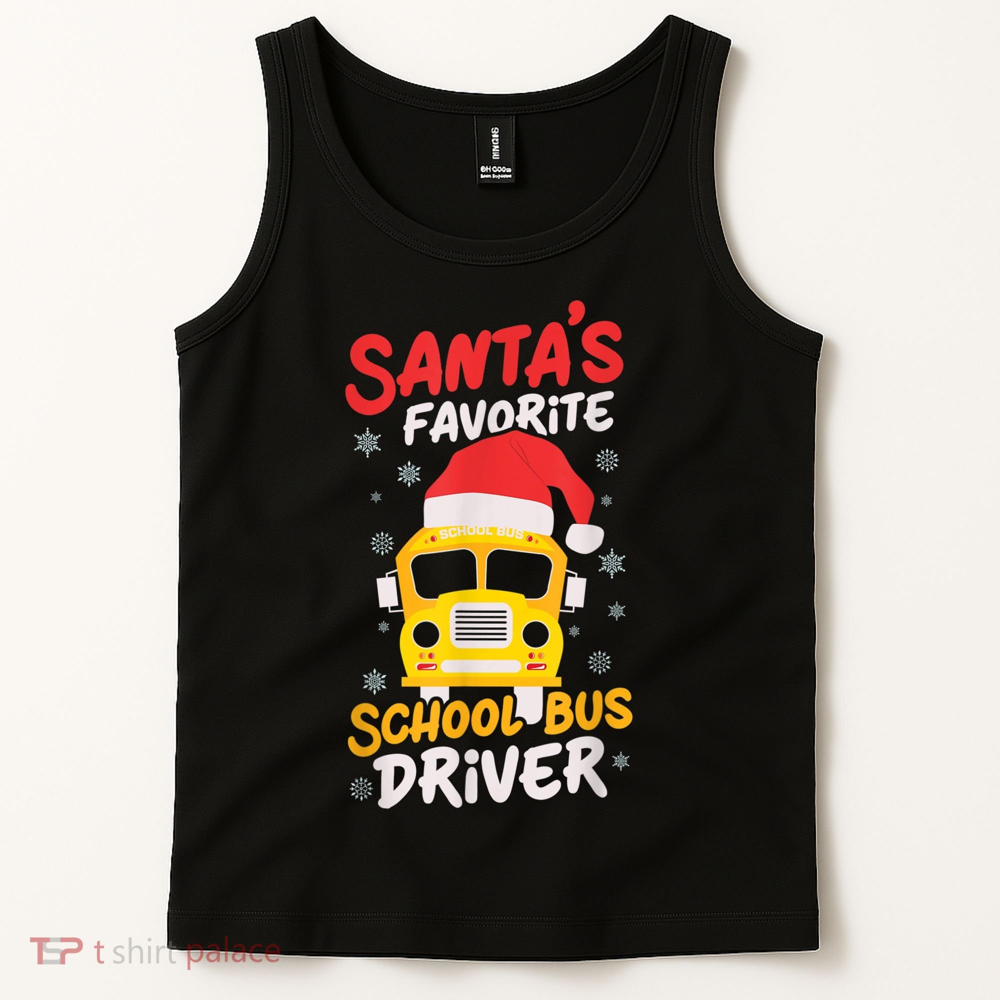 Funny Santas Favorite School Bus Driver Christmas Tank Top