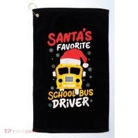 Funny Santas Favorite School Bus Driver Christmas Golf Towel thumb 0