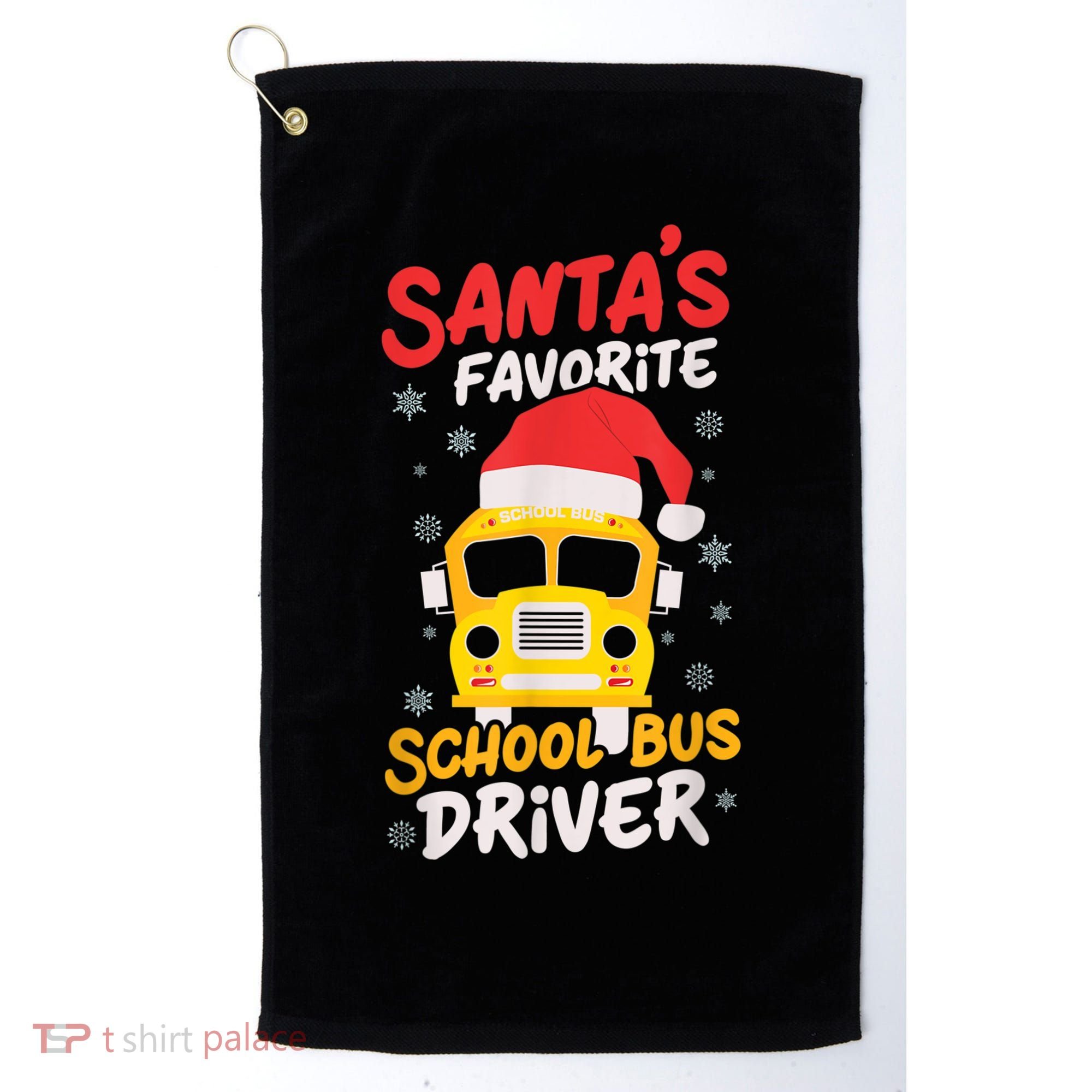 Funny Santas Favorite School Bus Driver Christmas Golf Towel