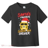 Funny Santas Favorite School Bus Driver Christmas Toddler T-Shirt thumb 0