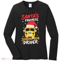 Funny Santas Favorite School Bus Driver Christmas Women's Long Sleeve Shirt thumb 0