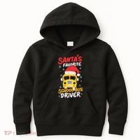Funny Santas Favorite School Bus Driver Christmas Kids Hoodie thumb 0