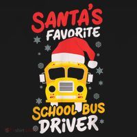 Funny Santas Favorite School Bus Driver Christmas Kids Hoodie thumb 5
