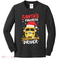 Funny Santas Favorite School Bus Driver Christmas Kids Long Sleeve Shirt thumb 0