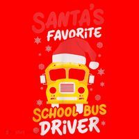 Funny Santas Favorite School Bus Driver Christmas Santa Hat thumb 1
