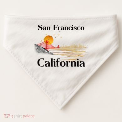 Funny San Francisco California Souvenirs USA-Made Doggie Bandana