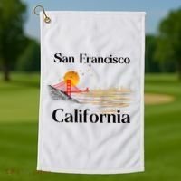 Funny San Francisco California Souvenirs Golf Towel thumb 1