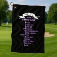 Fibromyalgia Spoonie & Fibro Awareness This Is My Flare Day Golf Towel thumb 1