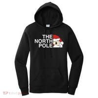 Funny Santa Face Christmas Parody The North Pole Women's Hoodie thumb 0