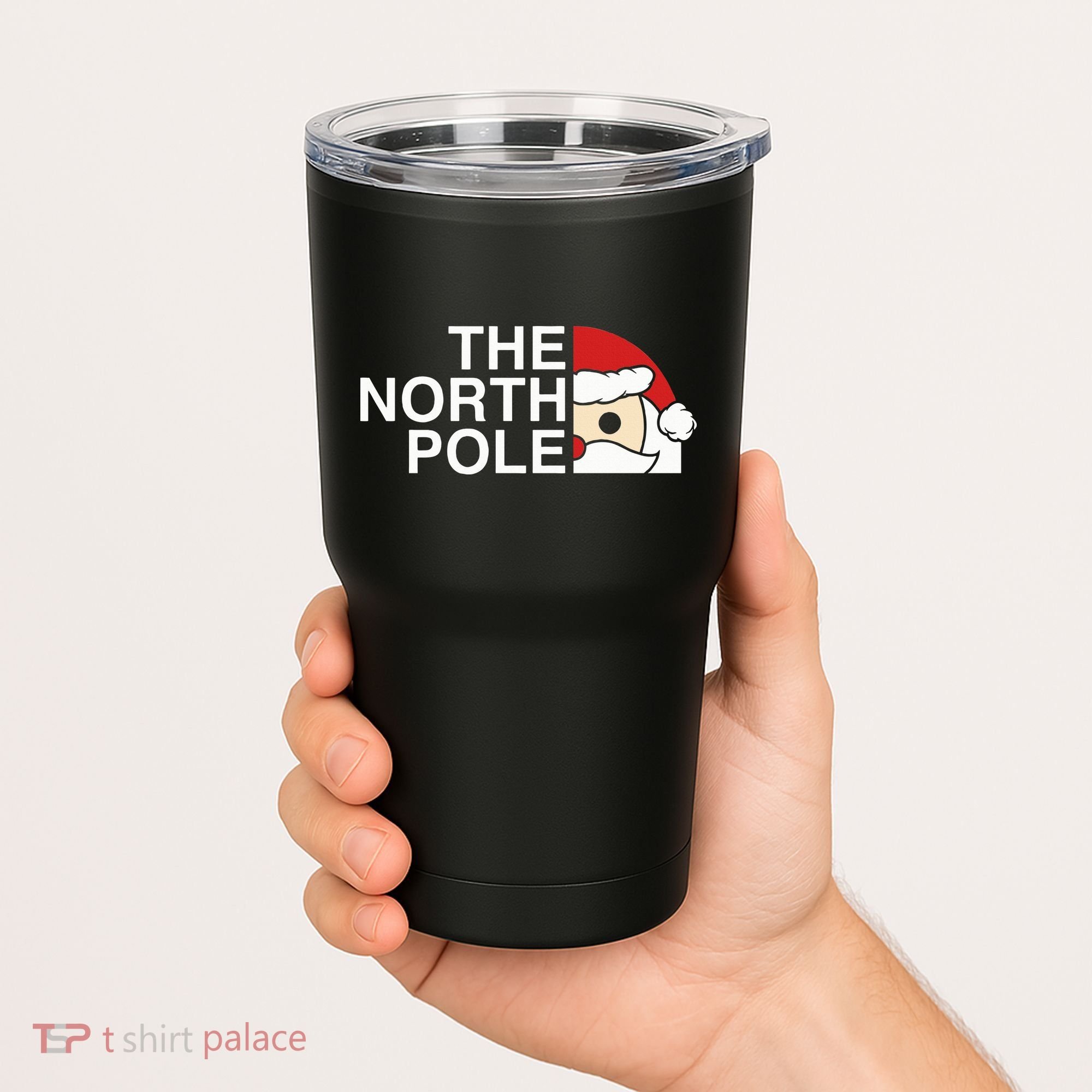 Funny Santa Face Christmas Parody The North Pole Tumbler