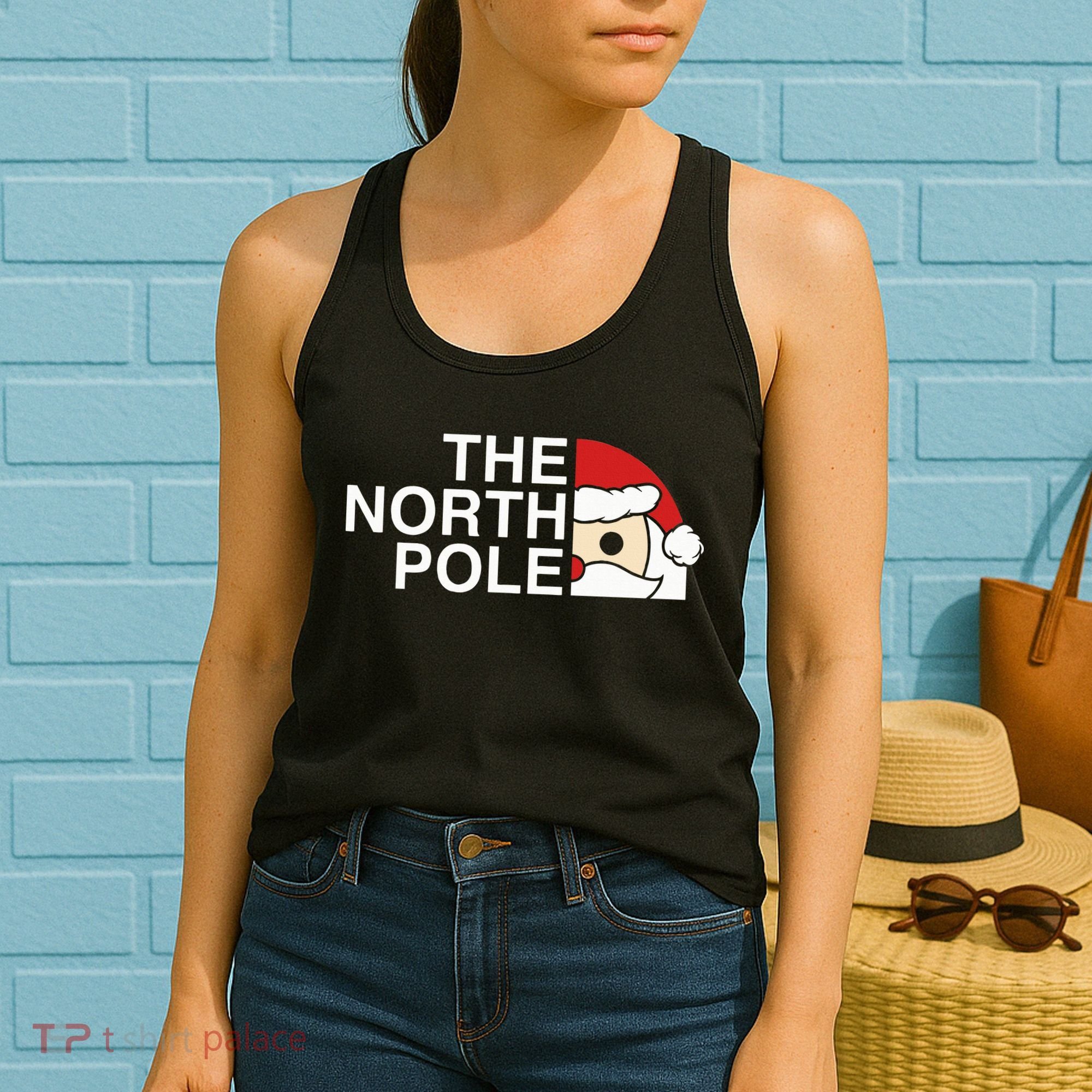 Funny Santa Face Christmas Parody The North Pole Women's Tank Top