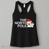Funny Santa Face Christmas Parody The North Pole Women's Tank Top thumb 3