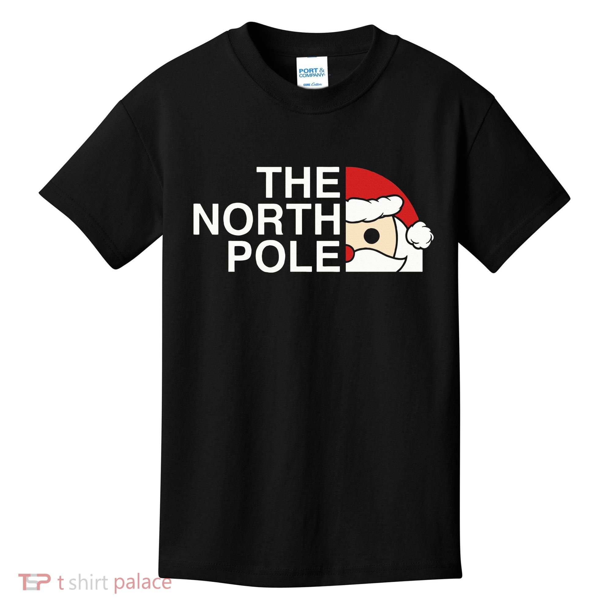 Funny Santa Face Christmas Parody The North Pole Kids T-Shirt