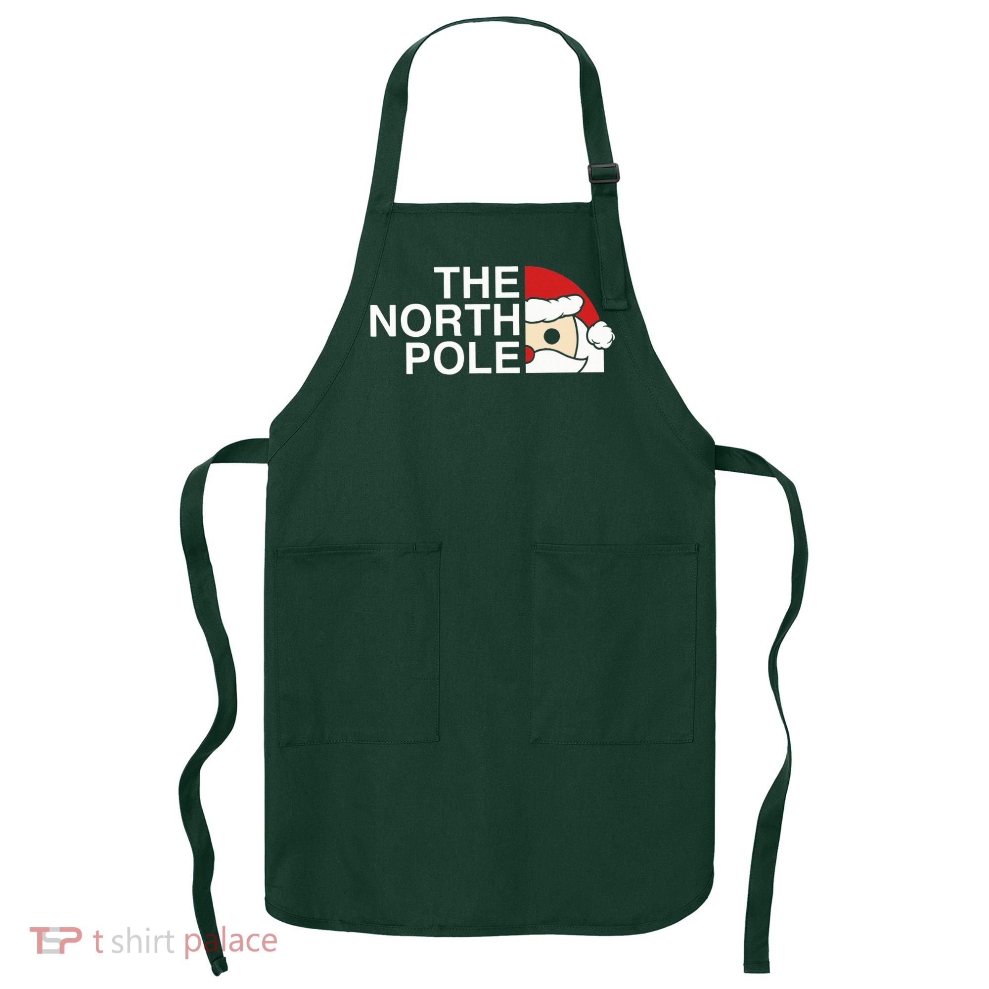 Funny Santa Face Christmas Parody The North Pole Apron