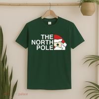 Funny Santa Face Christmas Parody The North Pole T-Shirt thumb 2