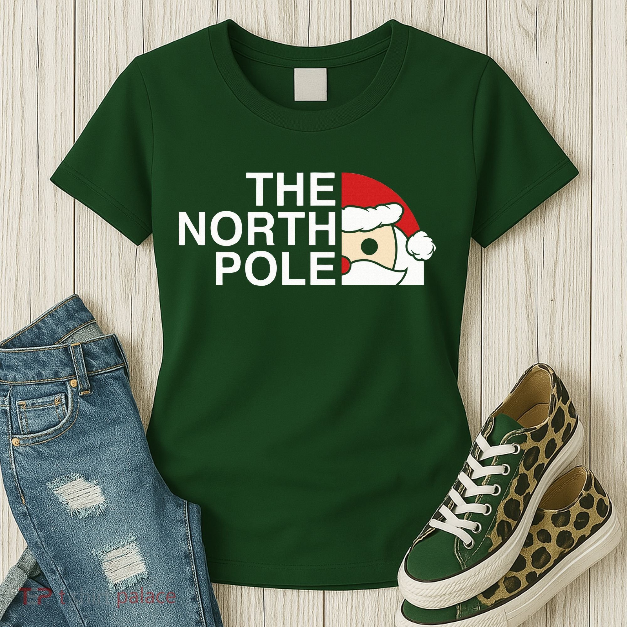 Funny Santa Face Christmas Parody The North Pole Women's T-Shirt