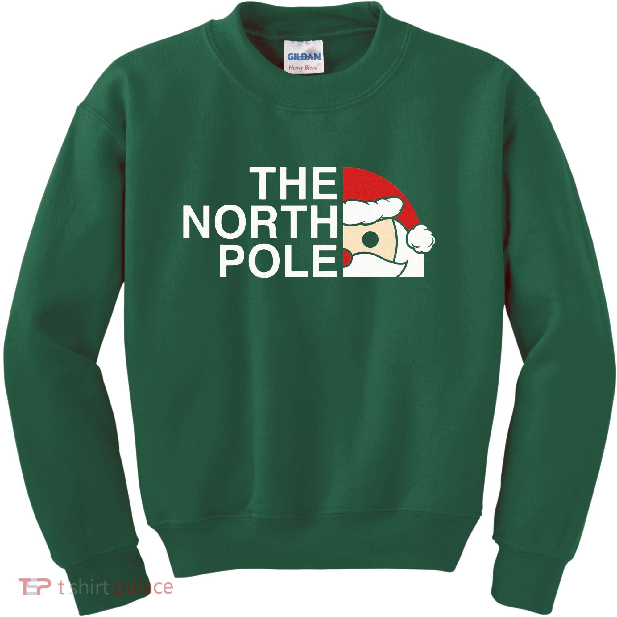 Funny Santa Face Christmas Parody The North Pole Kids Sweatshirt