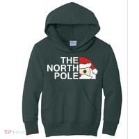 Funny Santa Face Christmas Parody The North Pole Kids Hoodie thumb 0