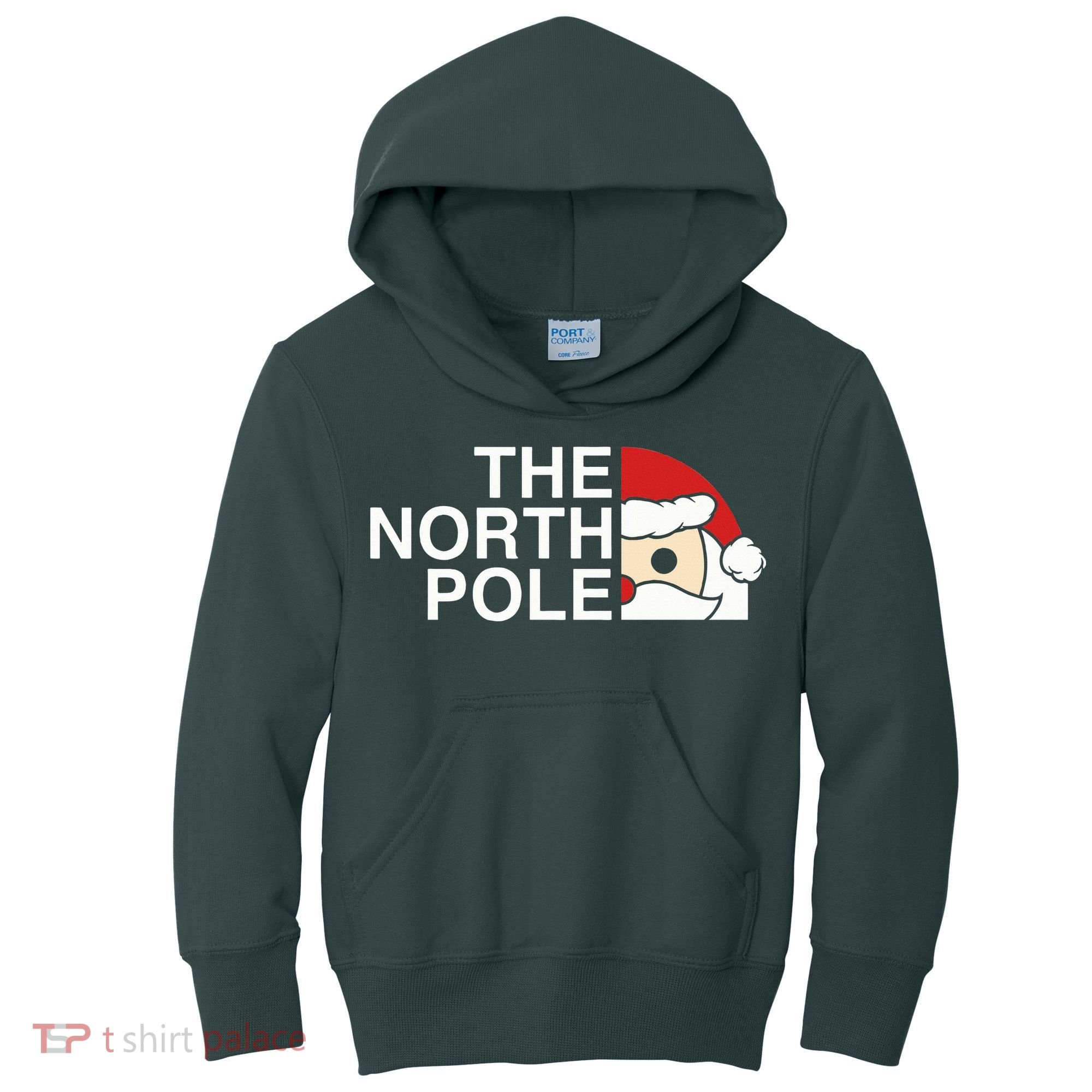 Funny Santa Face Christmas Parody The North Pole Kids Hoodie