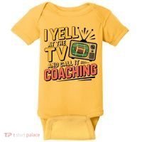 Football Season Funny Yell At The TV And Call It Coaching Baby Bodysuit thumb 0
