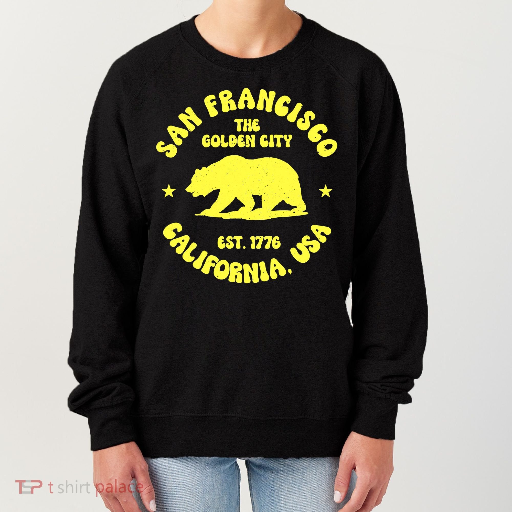 Funny San Francisco Retro California Bear Travel Women's Sweatshirt